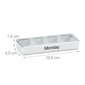 Organizador de Pastillas Semanal Extra Grande, 28 Compartimentos, Color Blanco, en Forma de Cajón, de Plástico, para Gestión del Medicinal - Product Image 3