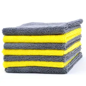 340gsm Microfiber Cleaning Cloth Car Wash Towel Cut Edge Less OEM Weight Colors Eco Material Hours Origin Overlock Size 40x40cm
