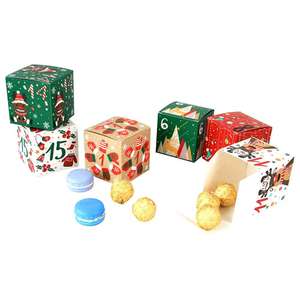 新しい<span class=keywords><strong>7cm</strong></span>クリスマスギフトキャンディースクエアボックスホリデーカレンダー1-24包装紙箱 - Product Image 3
