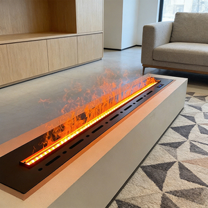 <span class=keywords><strong>Cheminée</strong></span> électrique 3D encastrée de 300 cm, flamme à 64 couleurs RVB, humidificateur à remplissage automatique de taille personnalisée, décoration murale intérieure pour villa - Product Image 1