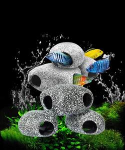 Mix-Grotten Aquarium Aquarium Decoreren Keramische Pleco Schuilplaatsen Met Realistische Look Van Graniet Rotsen - Product Image 2