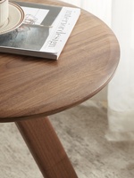Table console moderne en bois massif, petite table ronde en noyer noir d'Amérique du Nord pour chambre à coucher et salon, à placer près du canapé