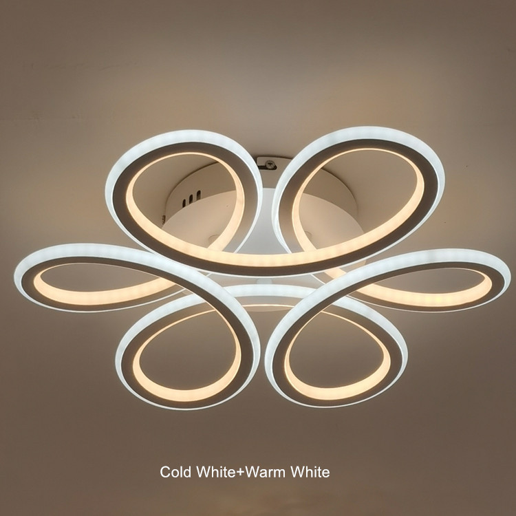 Factory Newest Remote Control Dimmable 2800-6000K Color Temp IP33 Rated 3 Crystal Ring White Metal Modern Pop 60W Ceiling Light · image 6