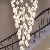 Lustre Firelux en céramique blanche, design moderne et luxueux, en forme de bourgeon floral, pour hall d'hôtel, chambre et salon