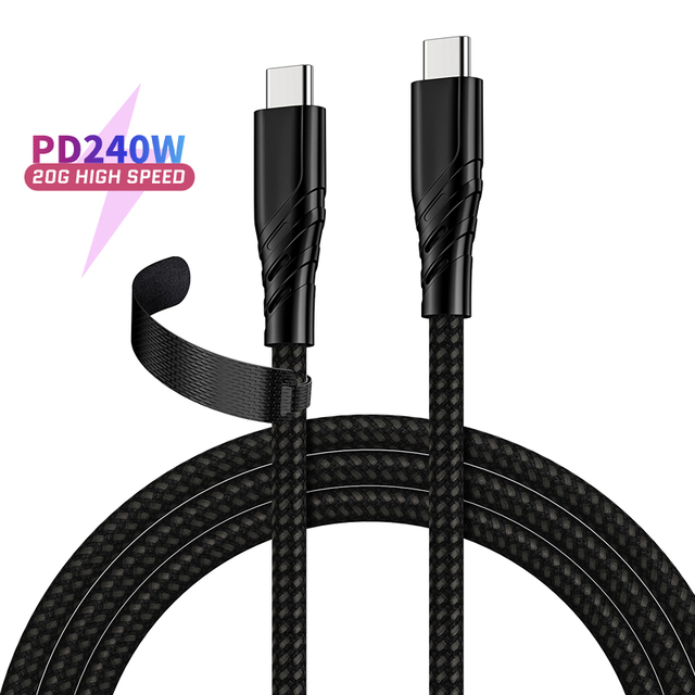 USB3.2 Gen2 20G USB C Cable PD 240W 48V 5A 4K 60hz Audio Video Transfer Speed Usb Type-c to Type-c Cable