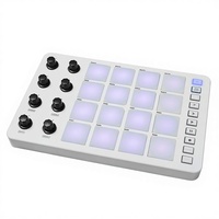 Coupe-cordes de guitare portable et durable avec connexion Bluetooth, 16 pads de rythme, 8 boutons assignables, fonction de répétition des notes et batterie rechargeable