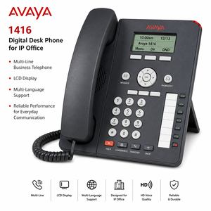 Téléphone de bureau numérique Avaya 1416, téléphone professionnel multi-lignes pour IP Office avec écran LCD, prise en charge multilingue - Product Image 3
