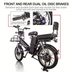 Vélo électrique 48V à double batterie, vélo électrique multi-usages, vélo électrique Enduro longue portée, vélo électrique pour livraison de nourriture - Product Image 4