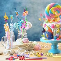 Petite Sirène Fête D'anniversaire Fournitures Décorations Réutilisable En Plastique Pet Paille De Fête À Boire