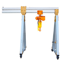 Grue portique légère en aluminium, 1 tonne, 5 m, moteur et boîte de vitesses, utilisation intérieure