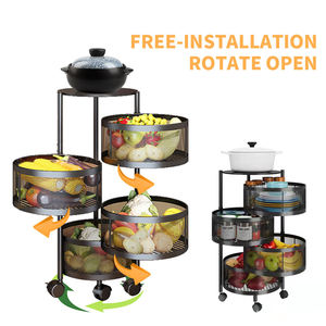 Estante giratorio multicapa para frutas y verduras, 3 niveles, 4 niveles, 5 niveles, estante de almacenamiento giratorio redondo para Cocina - Product Image 4