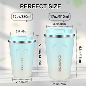 Taza de Viaje de Acero Inoxidable con Aislamiento al Vacío de 12oz/17oz, con Tapa Abatible a Prueba de Fugas y Logotipo Personalizado - Product Image 6