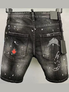 Pantaloncini <span class=keywords><strong>Estivi</strong></span> Traspiranti in Denim con Bottoni per <span class=keywords><strong>Uomo</strong></span>, Stile Casual Americano, Larghi e Dritti, Lunghezza Media - Product Image 3