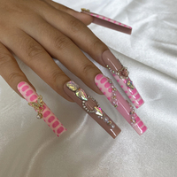 Usine acrylique presse sur les ongles 100% fait à la main Sexy français épais acrylique ongles Gel vernis ongles artificiels en gros