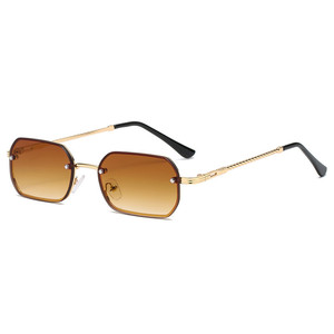 Full Frame Square Metal Sunglasses UV400 Protection Trendy Fashion Internet Celebrity Unisex European American - Product Image 6