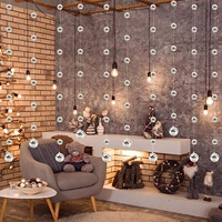 Boule miroir du Nouvel An 2025, guirlande créative réfléchissante à LED, pendentif pour Noël, bar, discothèque, accessoire de fête