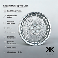 Nouvelles jantes en alliage d'aluminium forgé Turbo Fan 6061-T6, multi-rayons denses, concaves profondes, polies miroir, 18-24 pouces