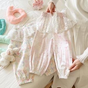 Pantalones cortos informales con estampado floral y encaje para niños pequeños y niñas, uso diario de verano - Product Image 3