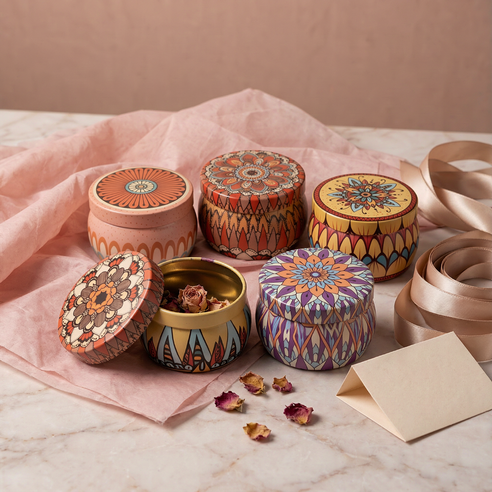 Empty Scented Candle Jar Metal Tin Box with Lid for Soy Wax Candle ...