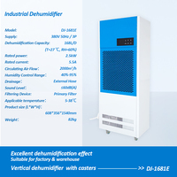 Déshumidificateur industriel et commercial portable TOJJE DJ-1681E 168 L/D