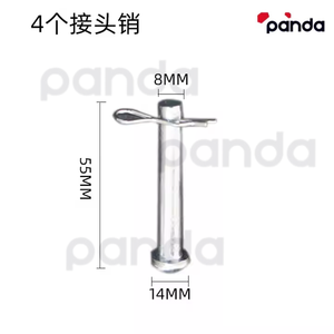 Pasador de enganche de bloqueo de pasador de acabado de zinc de acero al carbono con mango móvil, arandela y pasador de pelo - Product Image 4