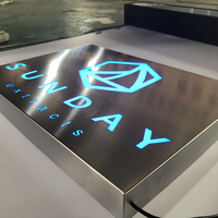 En gros 3D Acrylique Lightbox Personnalisé Led Logo Publicité Magasin En Acier Inoxydable Business Boîte à Lumière Signe