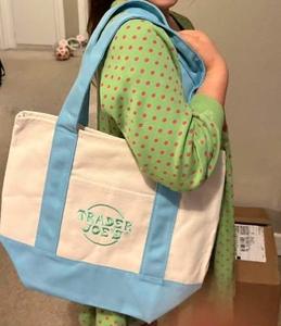 Bolsa de Compras de Lona de Algodón Reutilizable con Asa Larga, Personalizada con Logotipo Bordado, Mini Bolsa de Regalo para Dulces de Menta y Naranja - Product Image 3