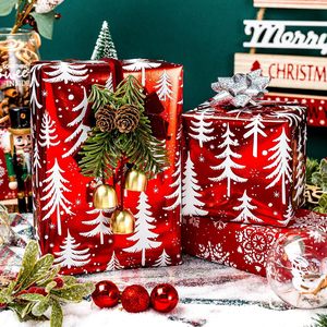 Reversible Christmas <b>Wrapping</b> <b>Paper</b> Red Metallic Foil Tree Snowflake Holiday Gift Craft 46.8 Square Feet Roll - Product Image 2