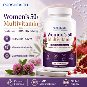 Comprimés multivitaminés pour femmes 50+ Marque Blanche Trèfle Rouge CoQ10 Extrait de Grenade Naturel Sans Gluten Sans Produits Laitiers Soin Quotidien de la Peau - Product Image 1