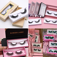5 paires de cils de maquillage professionnels naturels vaporeux russes faux cils de vison multi-pack plateau en vrac