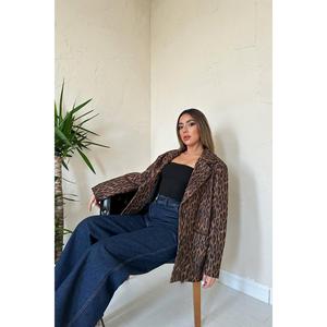 Blazer de Mujer con Estampado de Leopardo, Manga Larga, Tejido, Chaqueta de Otoño - Product Image 3