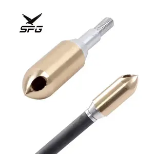 SPG Archery Brass Whistle Arrow Tip 125 Grain Hunting Broadheads Compound Bow Arrowhead Point Signal Outdoor Accessories