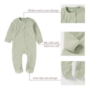 Toptan CPC sertifikası 12 renkler ile maç renk kafa şapka organik pamuk bebek Layette bebek giyim Romper bebek büyümek - Product Image 5