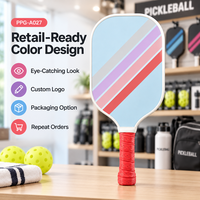 Raquette de pickleball en fibre de verre avec noyau en PP pour débutants, usage récréatif, clubs scolaires, vente au détail et en gros, logo personnalisé, commandes en gros