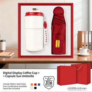 Regalos Promocionales Empresariales, Nuevos Productos 2026, Set de Regalo Corporativo, Taza de Café y Paraguas de Metal Personalizados, con Logotipo Imprimible - Product Image 1