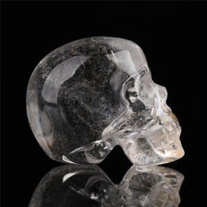Chất Lượng Cao Tự Nhiên Rõ Ràng Trắng Tinh Thể Thạch Anh Hộp Sọ Đánh Bóng Cuộc Sống Con Người Kích Thước Tay Khắc Đá Hộp Sọ Cho Trang Trí Nội Thất - Product Image 1
