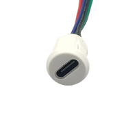 Connecteur USB Type C femelle à 4 voies à encliquetage pour montage sur panneau, prise d'alimentation pour câble de charge