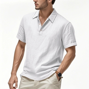 <span class=keywords><strong>Polo</strong></span> à manches courtes pour homme, style anglais, en lin, ample et respirant, col <span class=keywords><strong>polo</strong></span> - Product Image 5
