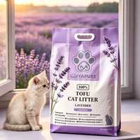 Litière pour chat au tofu parfumée à la lavande, parfum doux, forte absorption, faible dispersion, sans poussière, biodégradable