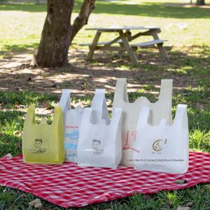Supermarket Portable Advertising Shopping Bag Non-Woven Vest Bag Wholesale Home Textile PE Plastic Use for Promotion