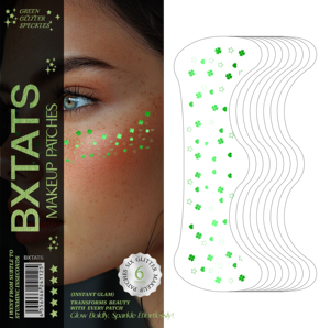 San Patrizio giorno oro verde lentiggini adesivi trifoglio <span class=keywords><strong>quadrifoglio</strong></span> impermeabili tatuaggi temporanei decalcomanie per il trucco della festa - Product Image 1