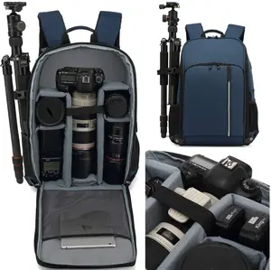 Mochila impermeable para cámara DSLR, bolsa de gran capacidad para cámara, funda para fotografía y portátil