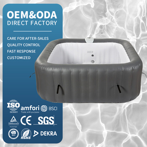 Bain à remous <span class=keywords><strong>gonflable</strong></span> portable en PVC laminé <span class=keywords><strong>pour</strong></span> extérieur, piscine chauffante, spa de massage avec accessoires - Product Image 1