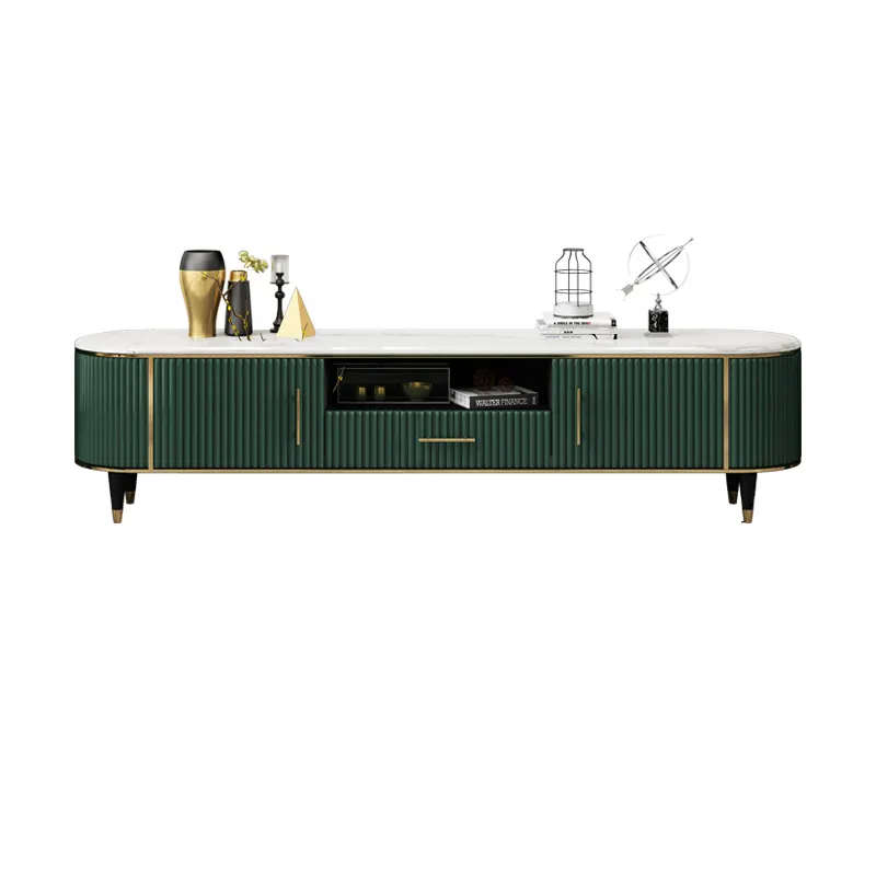 Luxo verde mesa de centro mesa de café tampo de mármore TV gabinete conjunto de móveis para casa tv stands 2021 sala de estar moderna