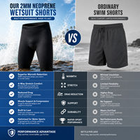 Short de plongée en néoprène de 2 mm, short thermique léger pour les surfeurs et les plongeurs professionnels