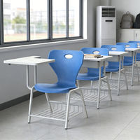 Chaise d'écriture moderne en plastique pour étudiants, avec tablette intégrée, idéale pour la maison, le bureau et l'école - Vente en gros usine