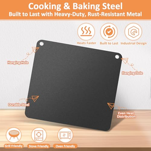 Plaque en acier au carbone pour pizza, plaque de cuisson carrée en acier pour four, pour la cuisson artisanale de pizzas et de pains - Product Image 2