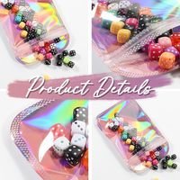 Sac transparent en matière holographique laser flash, réfléchissant différentes lumières, emballage en plastique avec fermeture à glissière