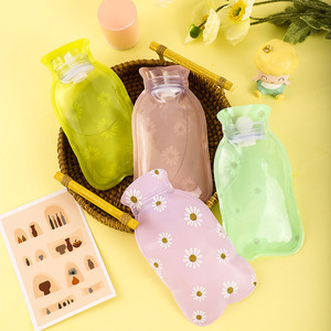 Chrysanthemum Pvc Hand Warmer Thickened Insulated Water Filled Hot Water Bottle Cartoon Winter Gift Mixed Colors Shipped - Product Image 2