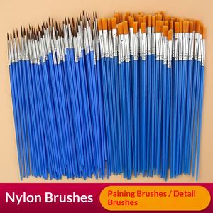 Pinceau numérique en nylon à tête plate pour enfants, idéal pour la peinture <span class=keywords><strong>sur</strong></span> gypse, céramique, pigments et aquarelle, avec manche en plastique. - Product Image 1